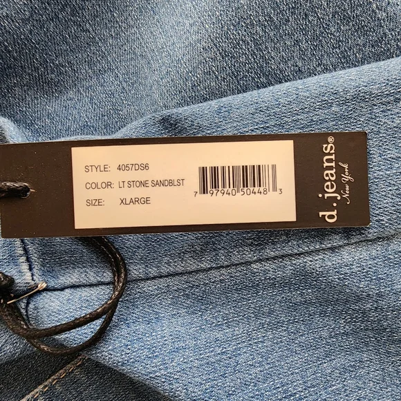 D.Jeans classic fit denim jacket light wash pockets button front sz xl nwt - Picture 15 of 16